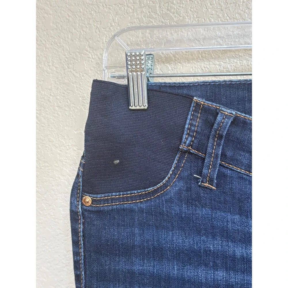 Seven7 Maternity Skinny Jeans Women 4 Dark Wash Blue Denim Elastic Side Panels